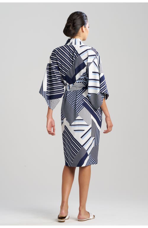 Natori Shima Wrap In Blue W/blue