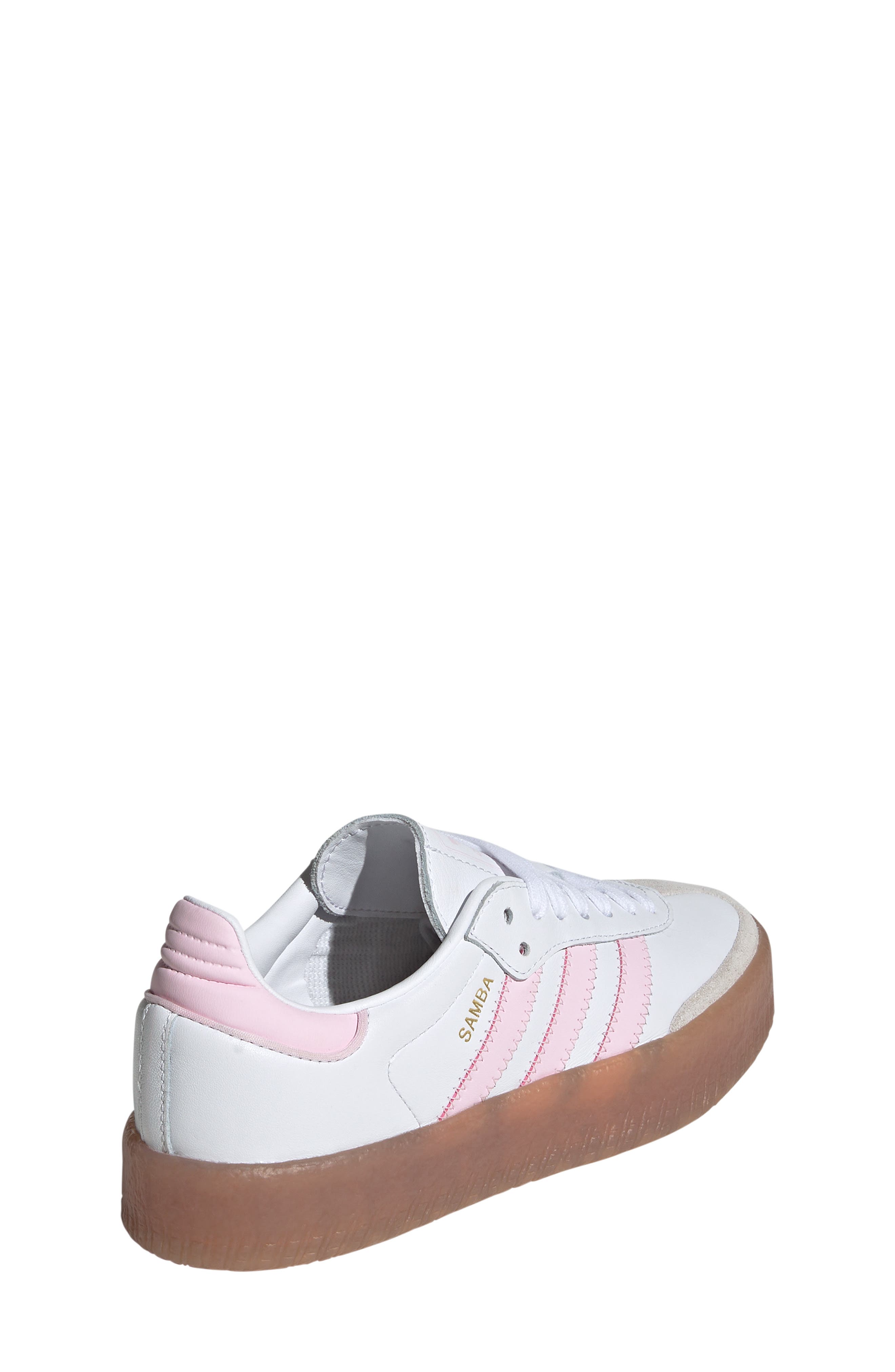adidas Kids' Sambae Sneaker, Alternate, color, White/ Clear Pink/ Gold