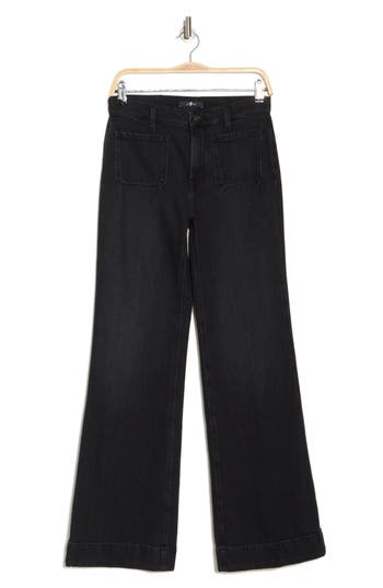 7 For All Mankind Modern Dojo Tailorless Patch Pocket Wide Leg Trouser Jeans