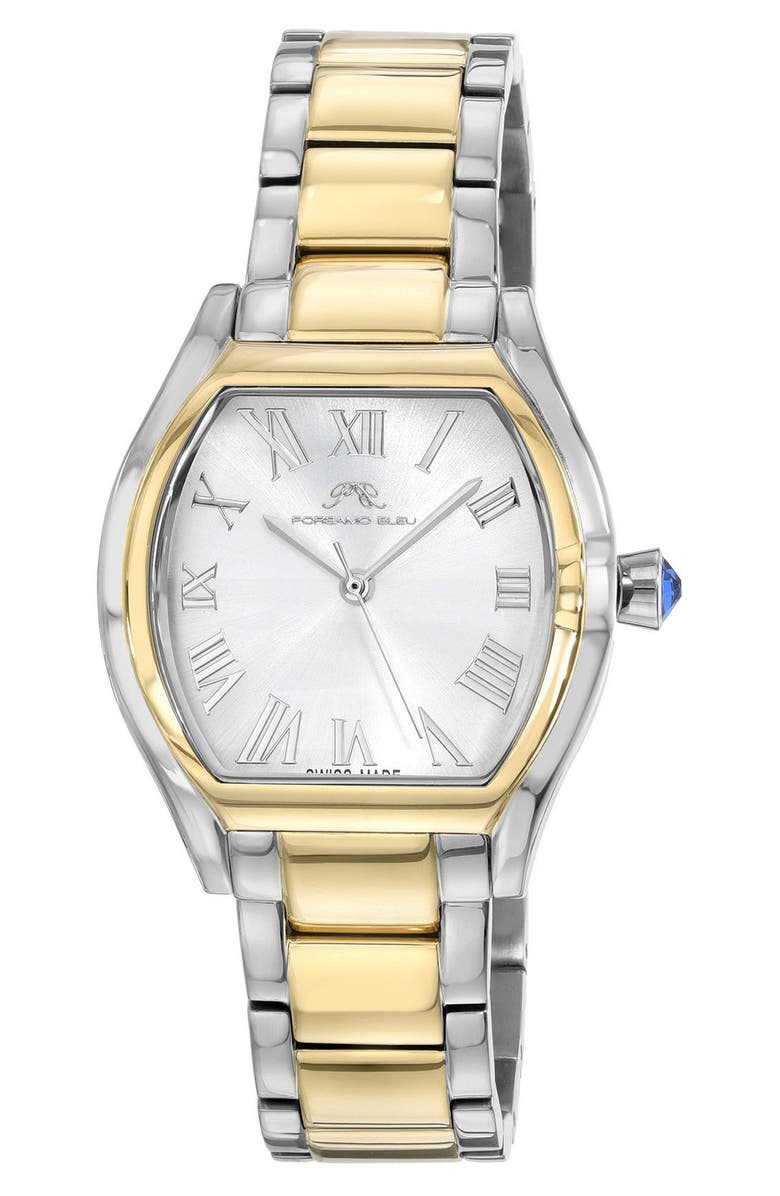 PORSAMO BLEU Women's Celine Two-Tone Stainless Steel Bracelet Watch, 33.5mm, Main, color,
