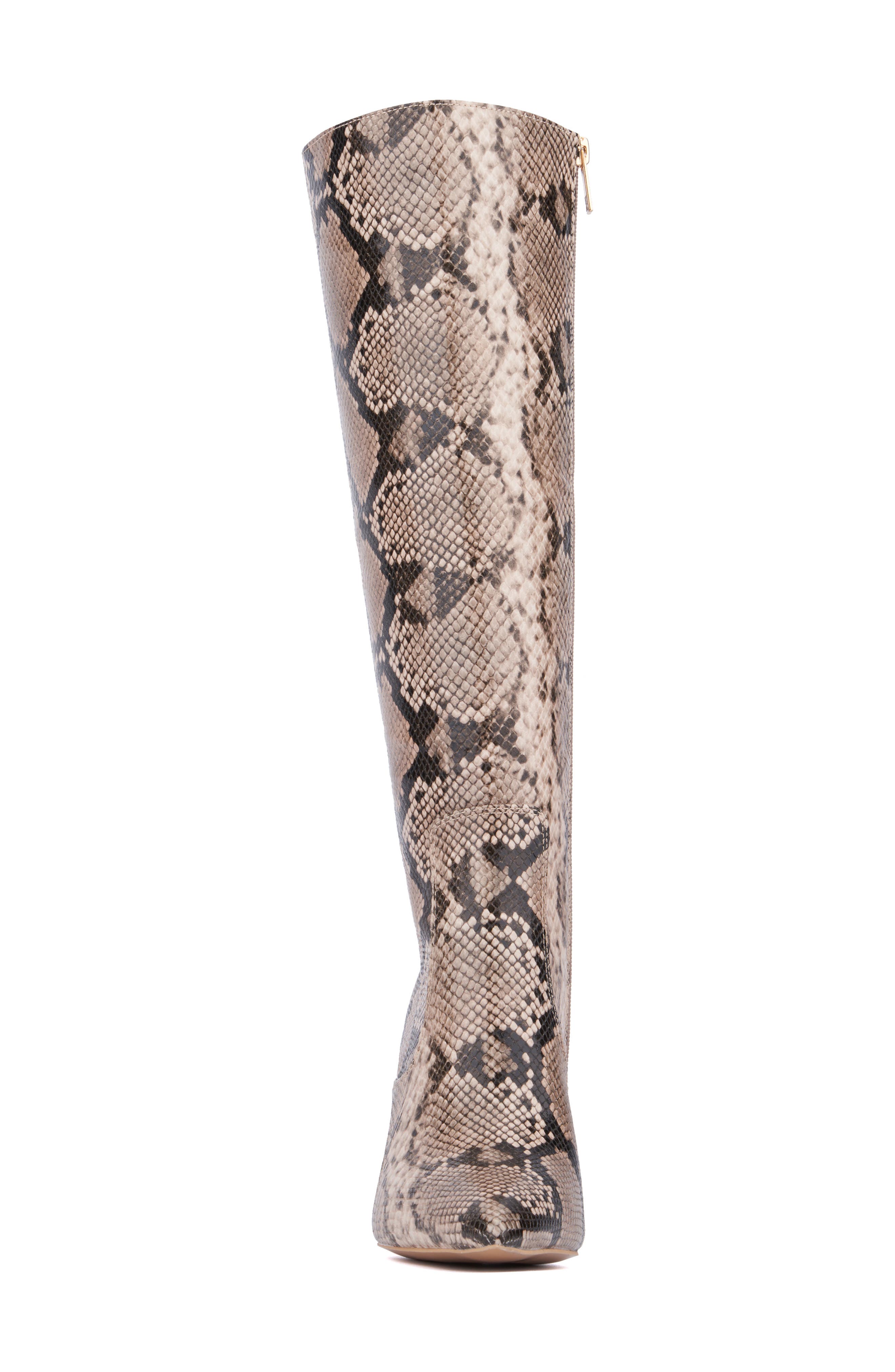 NEW YORK AND COMPANY Krystelle Knee High Boot, Alternate, color, Beige Snake