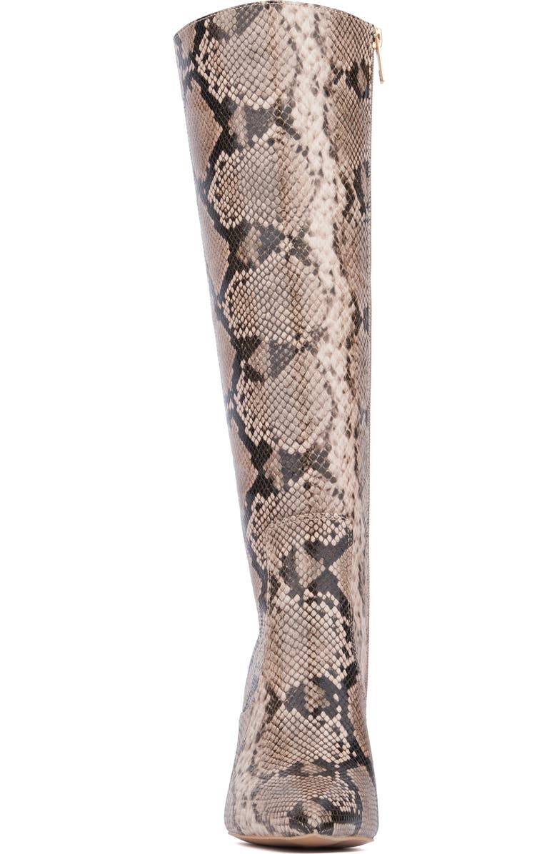 NEW YORK AND COMPANY Krystelle Knee High Boot, Alternate, color, Beige Snake