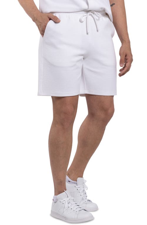 Spring + Mercer Textured Golf Shorts In White