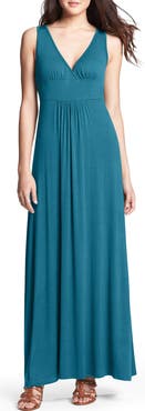 Loveappella V-Neck Jersey Maxi Dress
