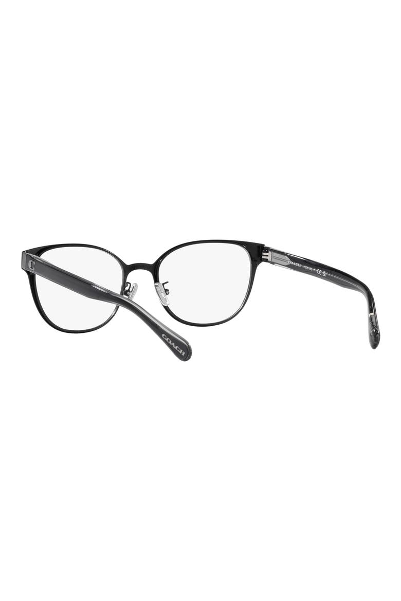 53mm Square Optical Glasses, Alternate, color, SHINY BLACK