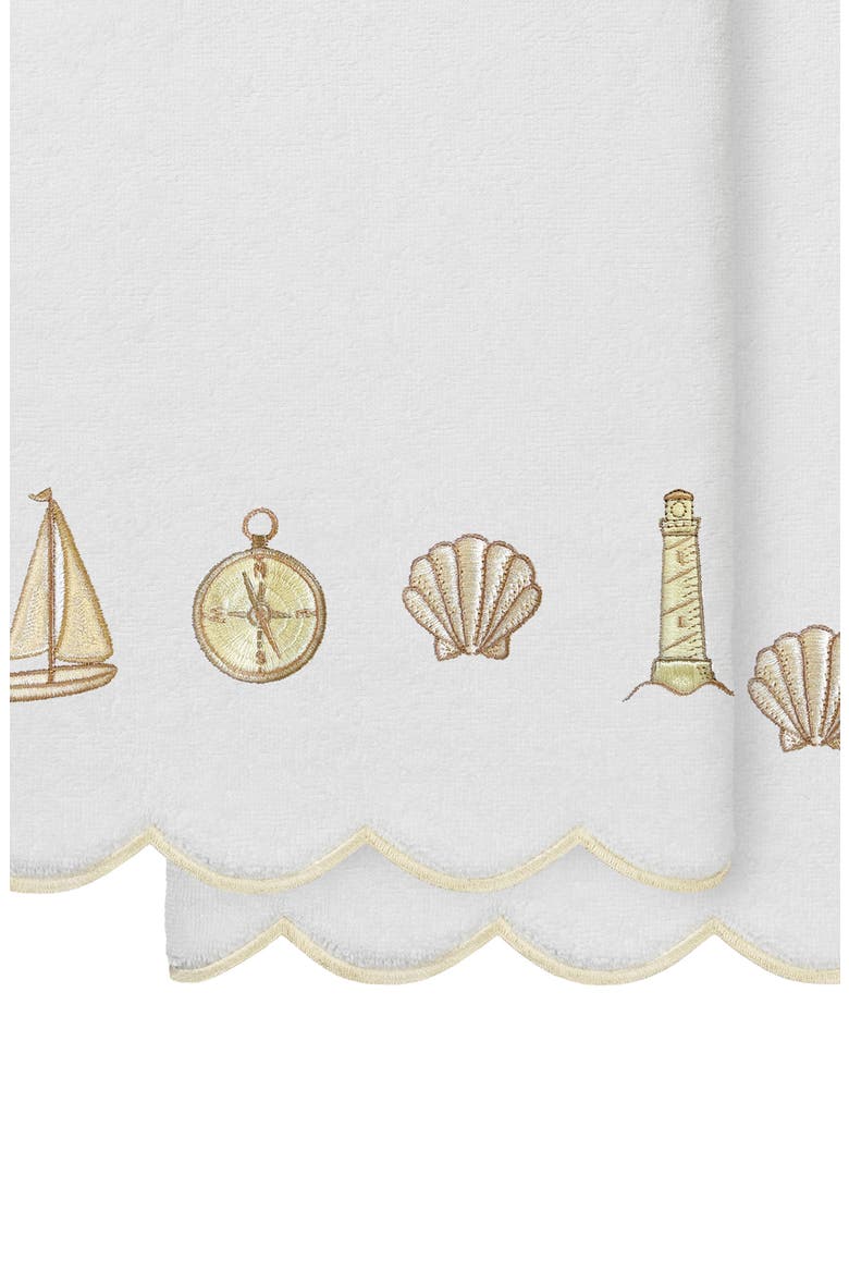 Sea Joy Scallop Set of 2 Bath Towels, Alternate, color, WHITE/ BEIGE