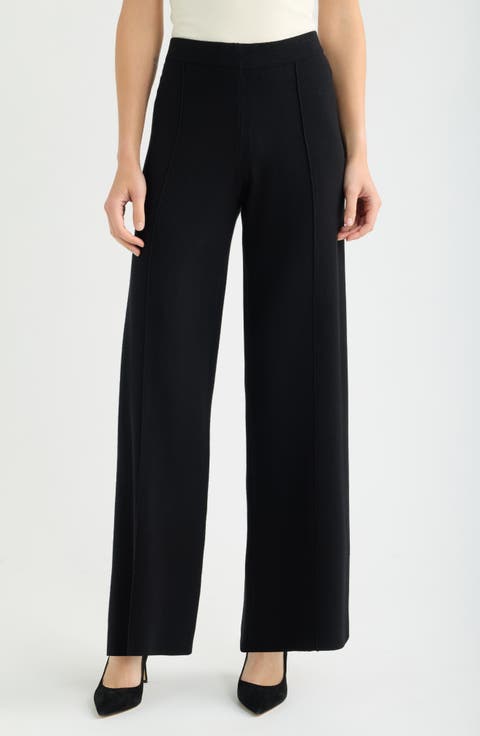 Wide Leg Sweater Knit Pants