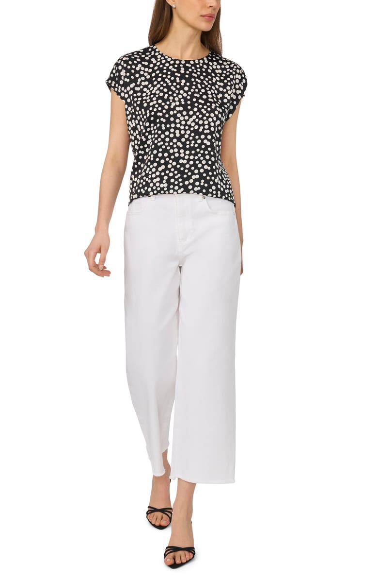 Halogen<sup>®</sup> Polka Dot Crepe Top, Alternate, color, Rich Black