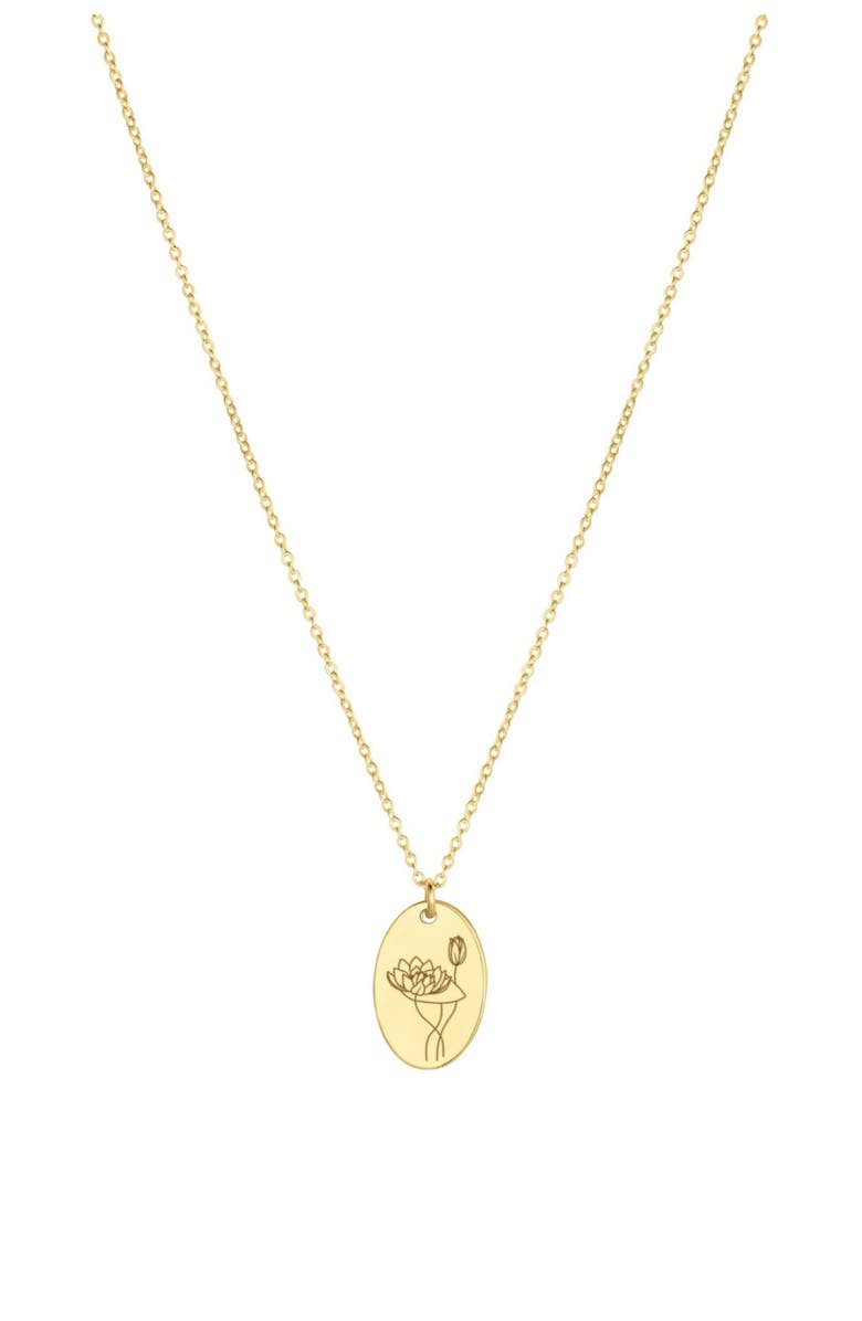 Set & Stones Louise Birth Flower Necklace, Main, color, Gold / July