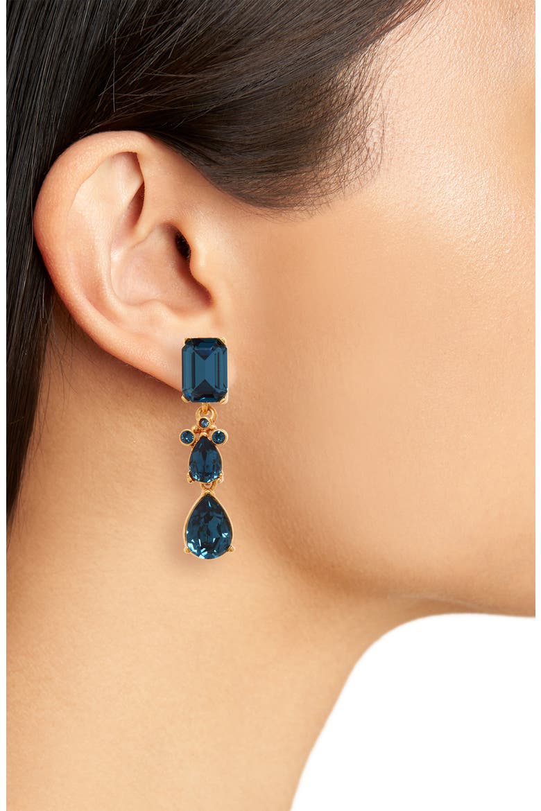 Small Classic Crystal Drop Earrings, Alternate, color, MONTANA