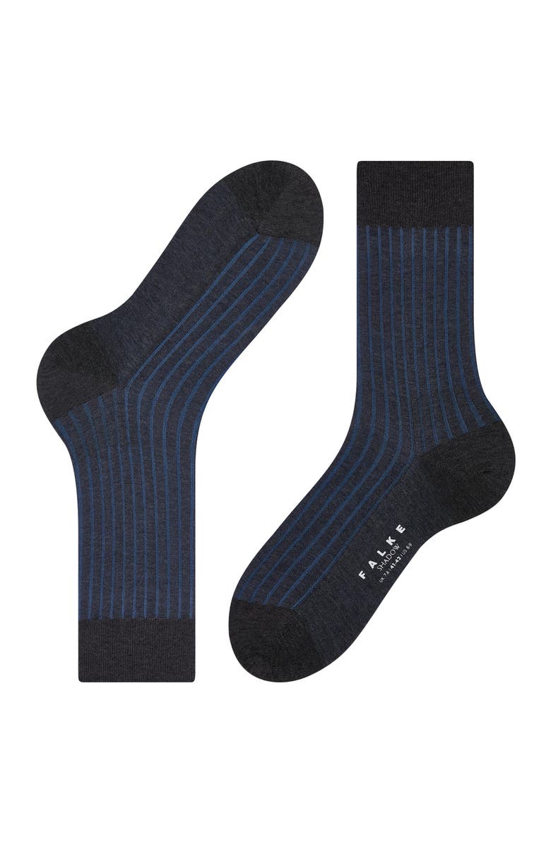 Falke Shadow Striped Dress Socks, Alternate, color, Anthracite Melange