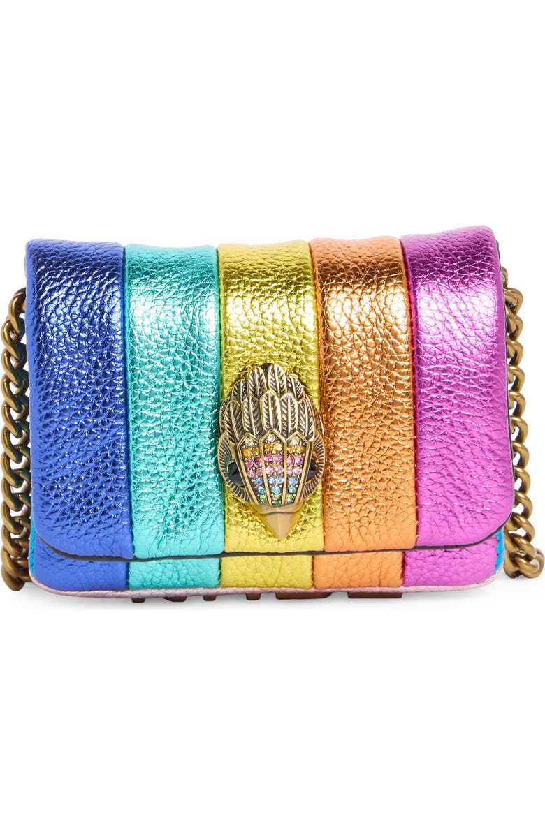 Kurt Geiger London Nano Kensington Leather Crossbody Bag, Main, color, Rainbow Multi