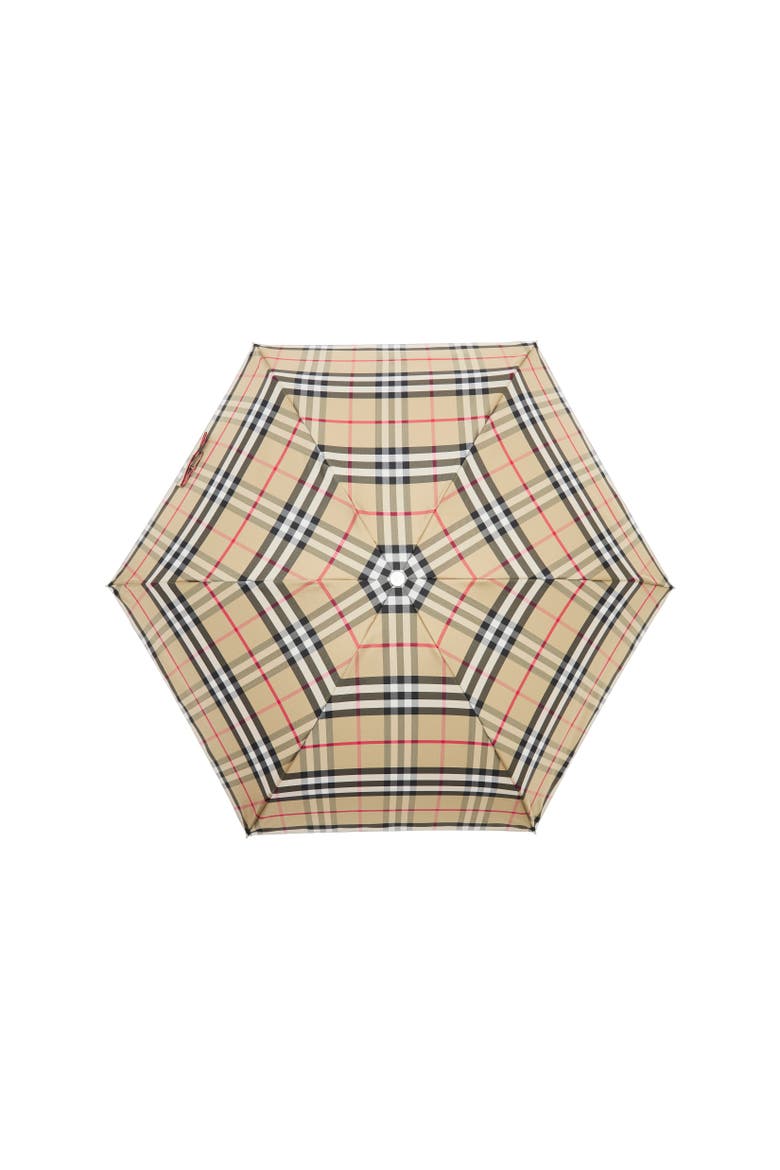 Check Folding Umbrella, Alternate, color, Sand beige
