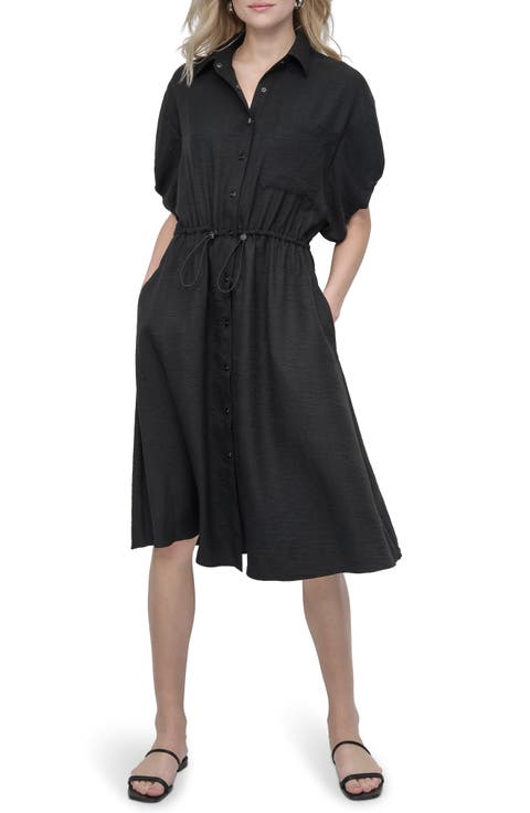 Puff Sleeve Midi Shirtdress