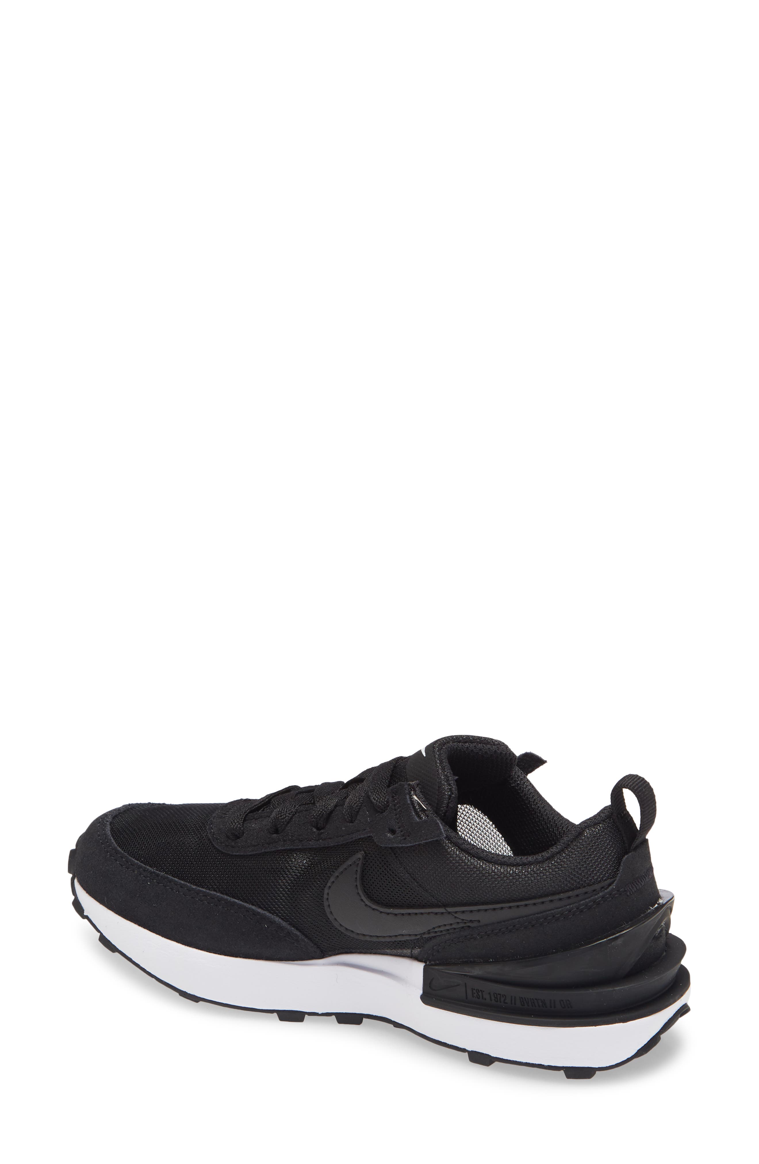 Kids' Waffle One Sneaker, Alternate, color, BLACK/ BLACK/ WHITE/ ORANGE