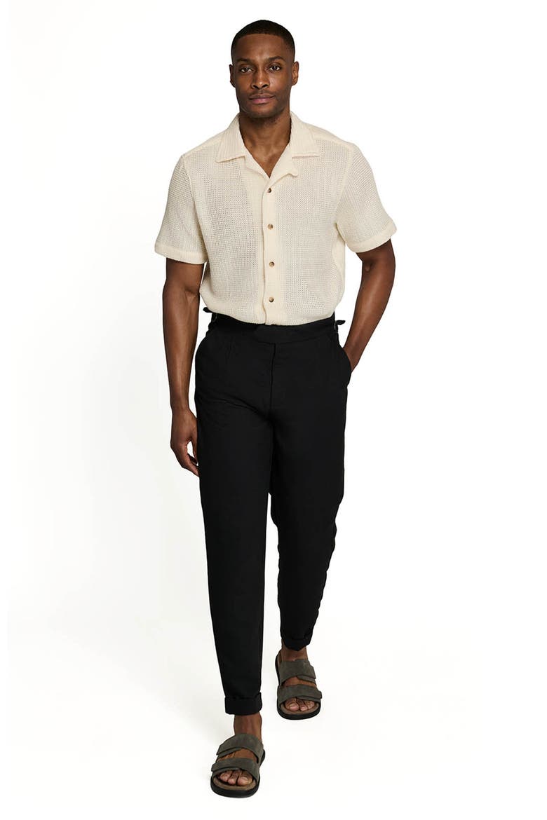 Bedford Crochet Camp Shirt, Alternate, color, BEIGE