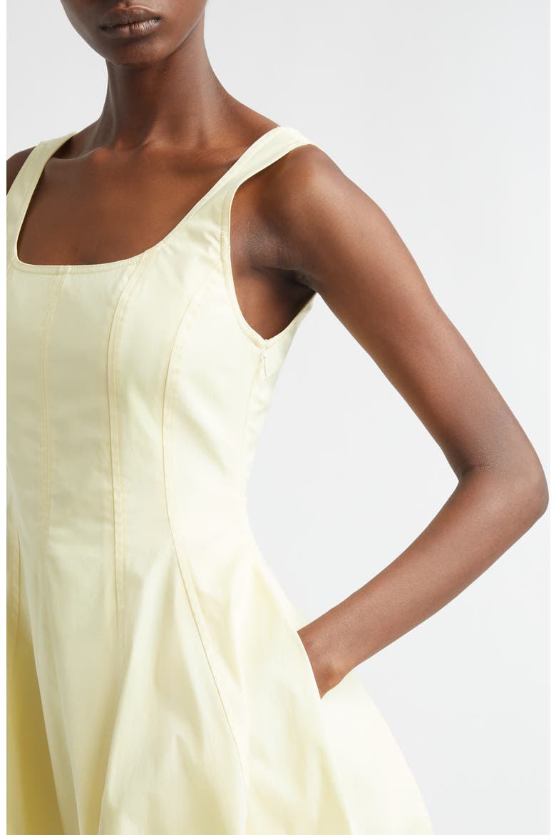 Vea Fit & Flare Mini Sundress, Alternate, color, LIGHT CANARY