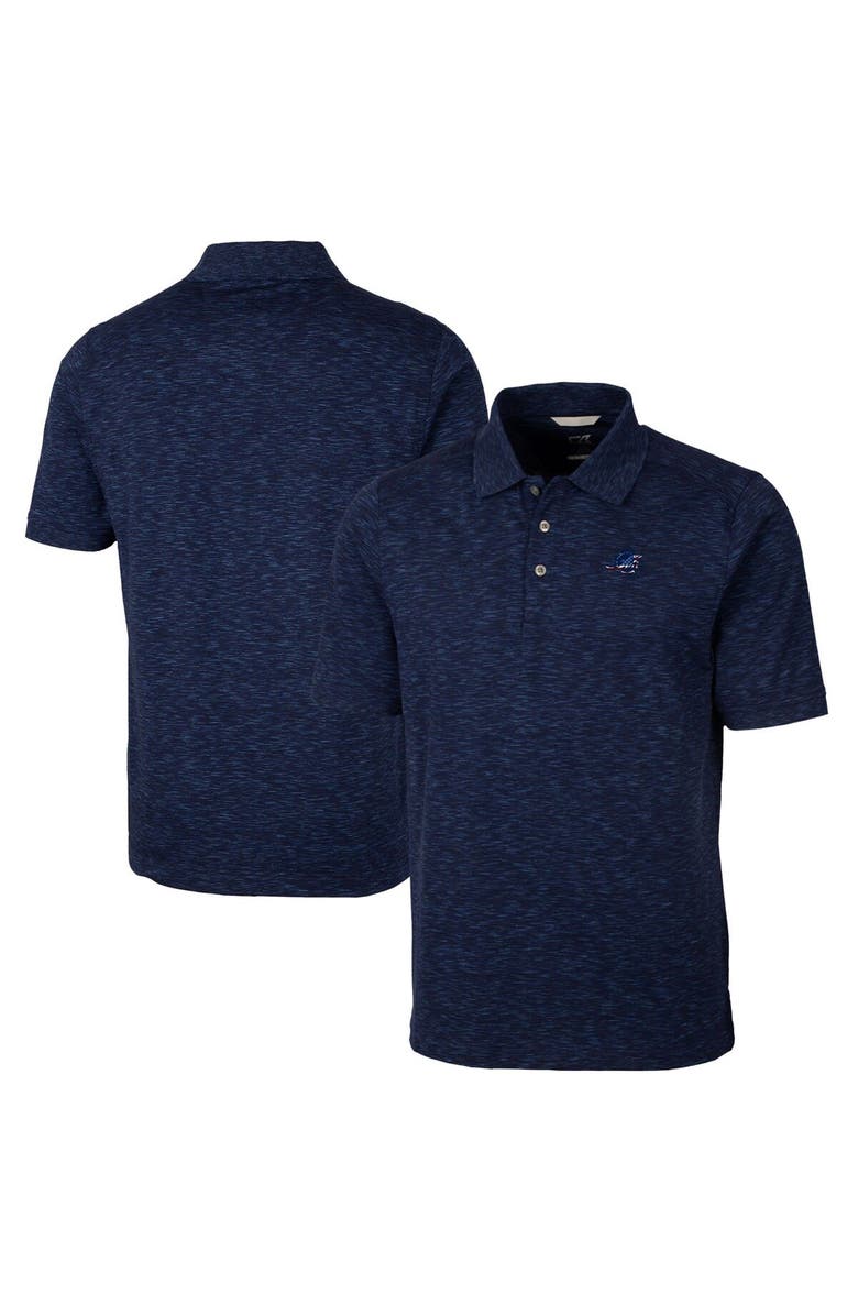 Cutter & Buck Men's Cutter & Buck Navy Miami Dolphins Big & Tall Advantage Tri-Blend Space Dye Polo, Alternate, color, 