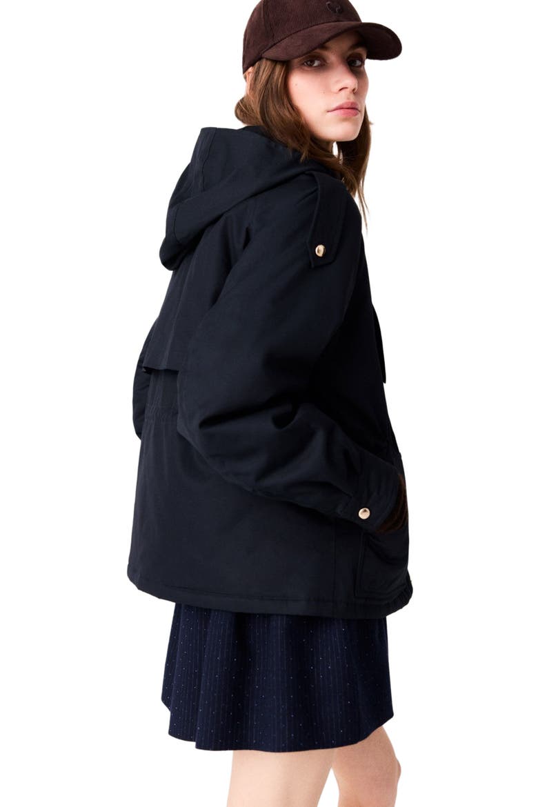 Mid-length quilted parka, Alternate, color, Navy