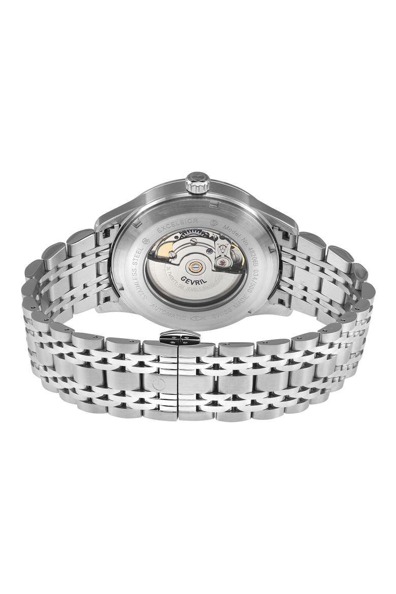 Excelsior Automatic Bracelet Watch, 42mm, Alternate, color, SILVER