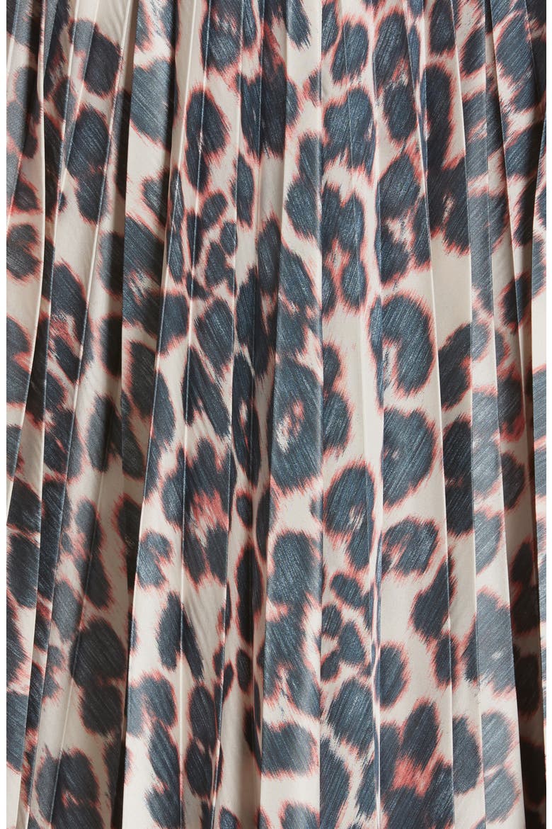 Panther Print Pleated Taffeta Skirt, Alternate, color, ELECTRIC PANTHER