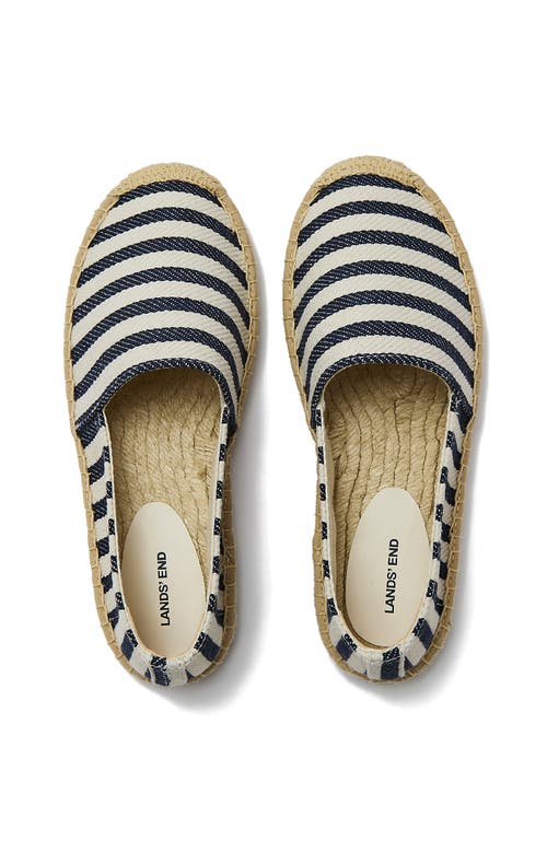 Lands' End Classic Espadrille Flats In Deep Sea Navy Stripe