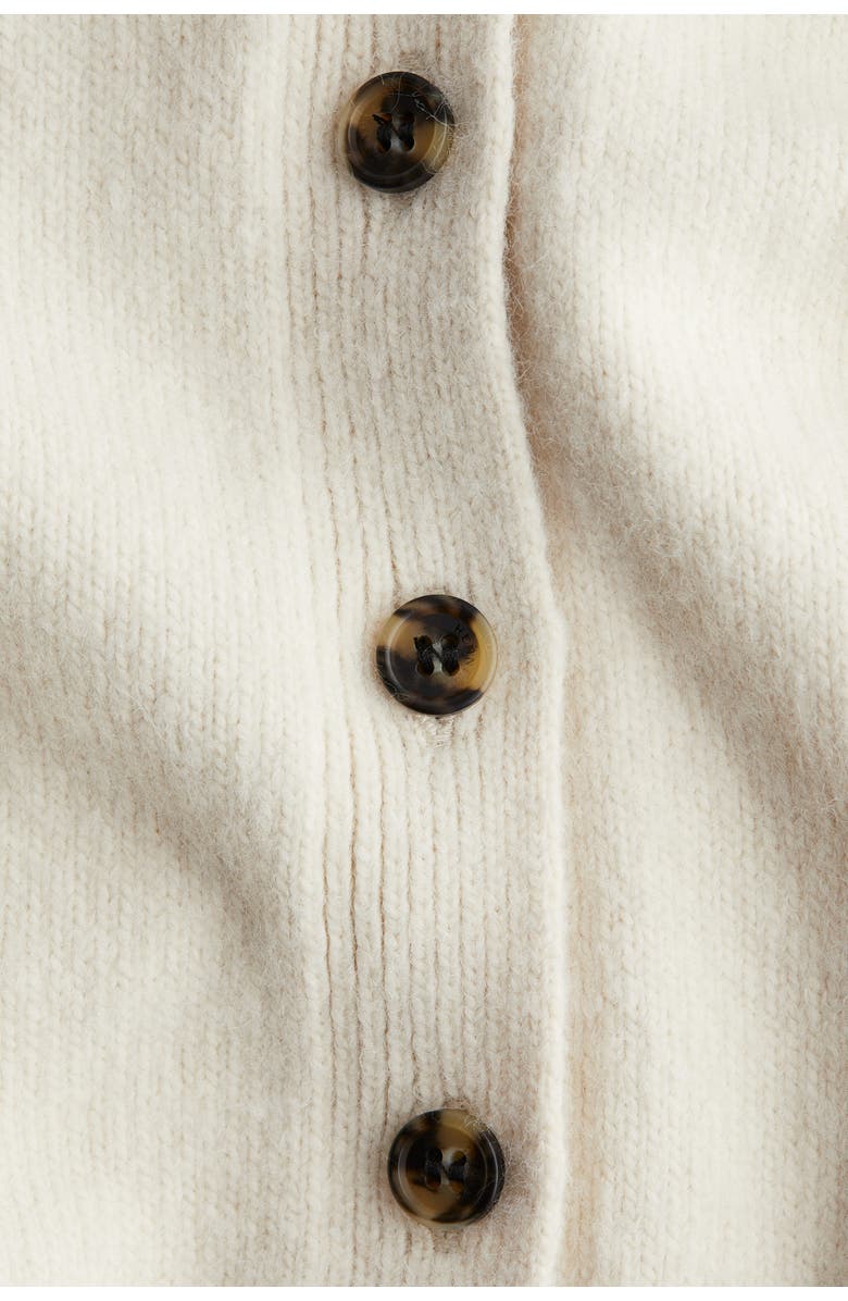 H&M Short-sleeved Collared Cardigan, Alternate, color, White