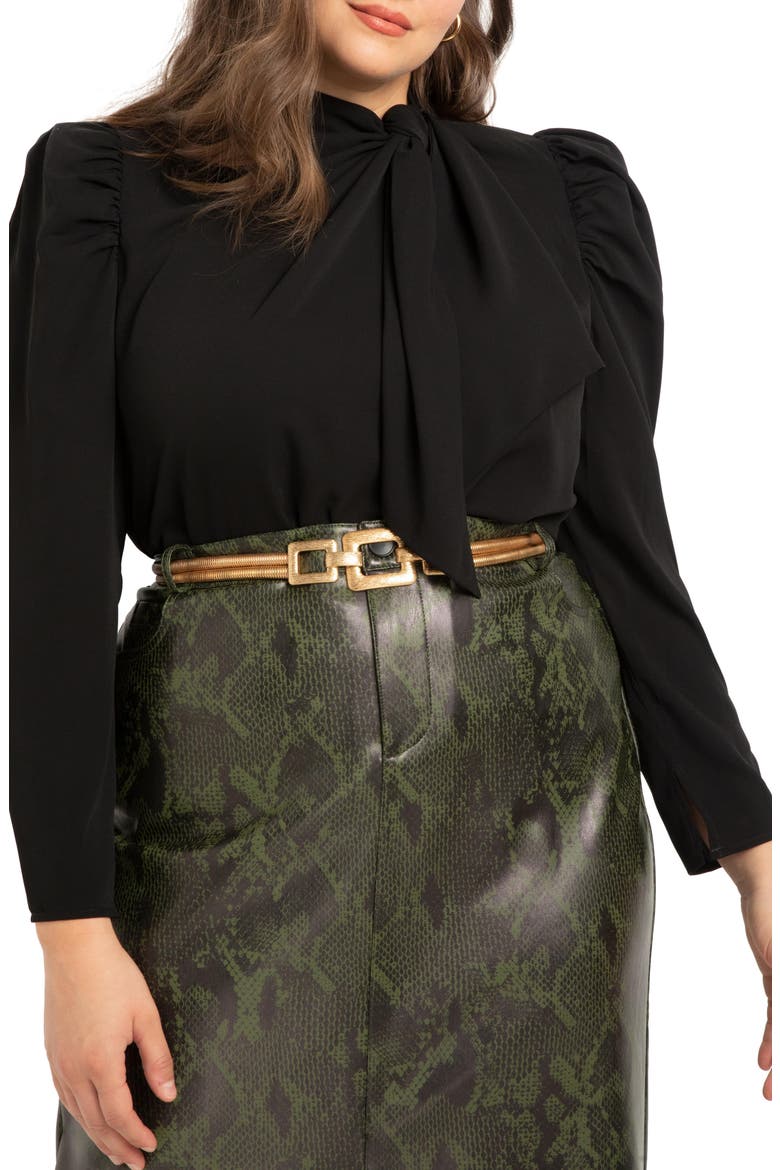 Drape Front Blouse, Main, color, BLACK