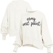PRESSBOX Women's Pressbox Cream Army Black Knights Oversized Chelsea Waist Length Pullover Sweatshirt
