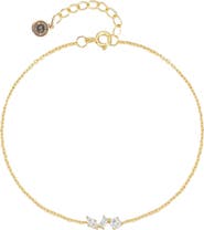 DLORIA Silvana Chain Link Bracelet with Round, Pear, and Emerald Cut Cubic Zirconia Stones