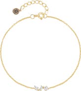 DLORIA Silvana Chain Link Bracelet with Round, Pear, and Emerald Cut Cubic Zirconia Stones