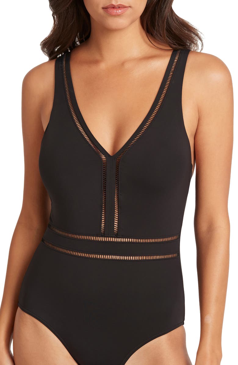 Sea Level Spliced One Piece, Alternate, color,