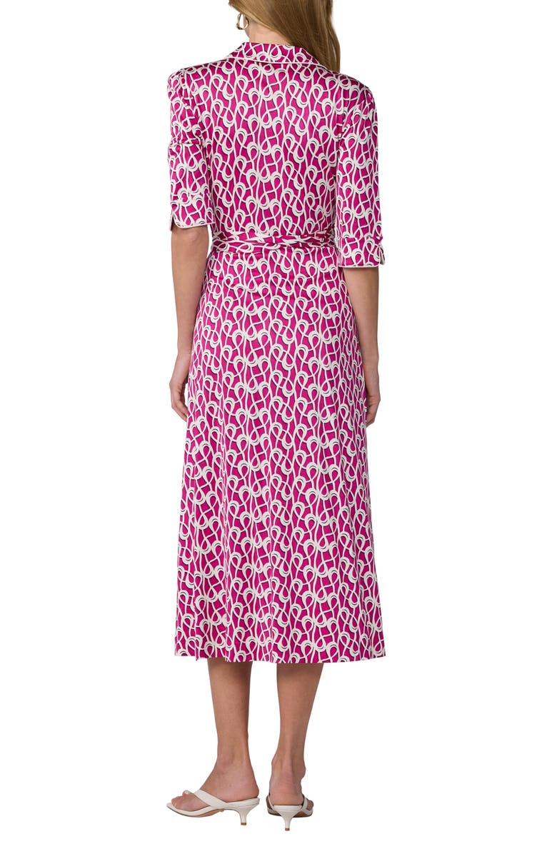 Diane von Furstenberg Sana Tie Belt Midi Dress, Alternate, color, Loops Gossip Pink