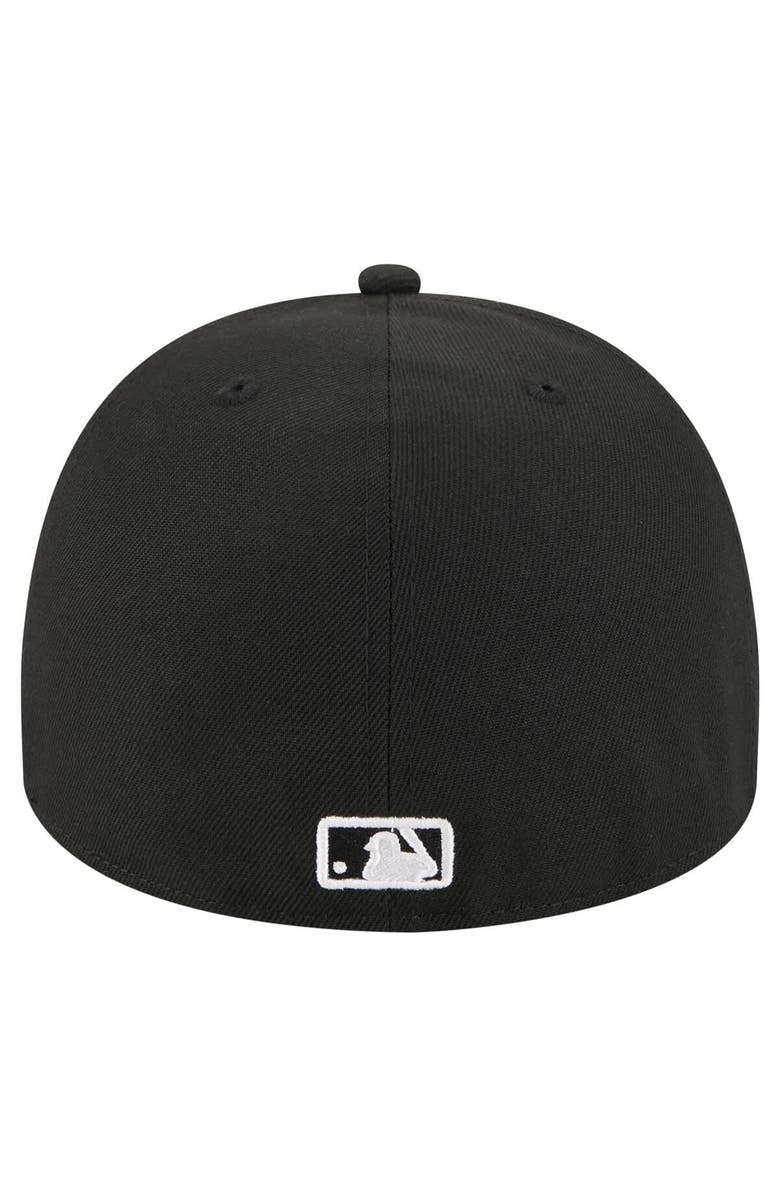 New Era Men's New Era Black New York Yankees Script Safety Pin 59FIFTY A-Frame Fitted Hat, Alternate, color, 