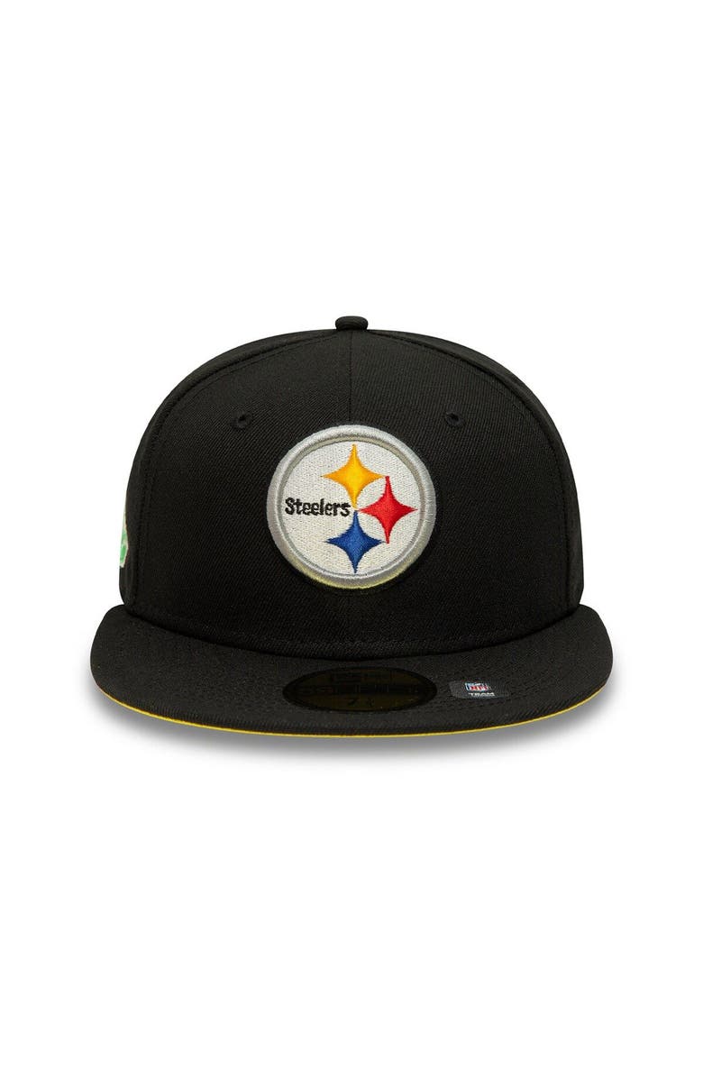 New Era Men's New Era Black Pittsburgh Steelers Super Bowl XL Citrus Pop 59FIFTY Fitted Hat, Alternate, color, Black