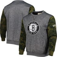 FANATICS Men's Fanatics Branded Heather Charcoal Brooklyn Nets Camo Stitched Sweatshirt