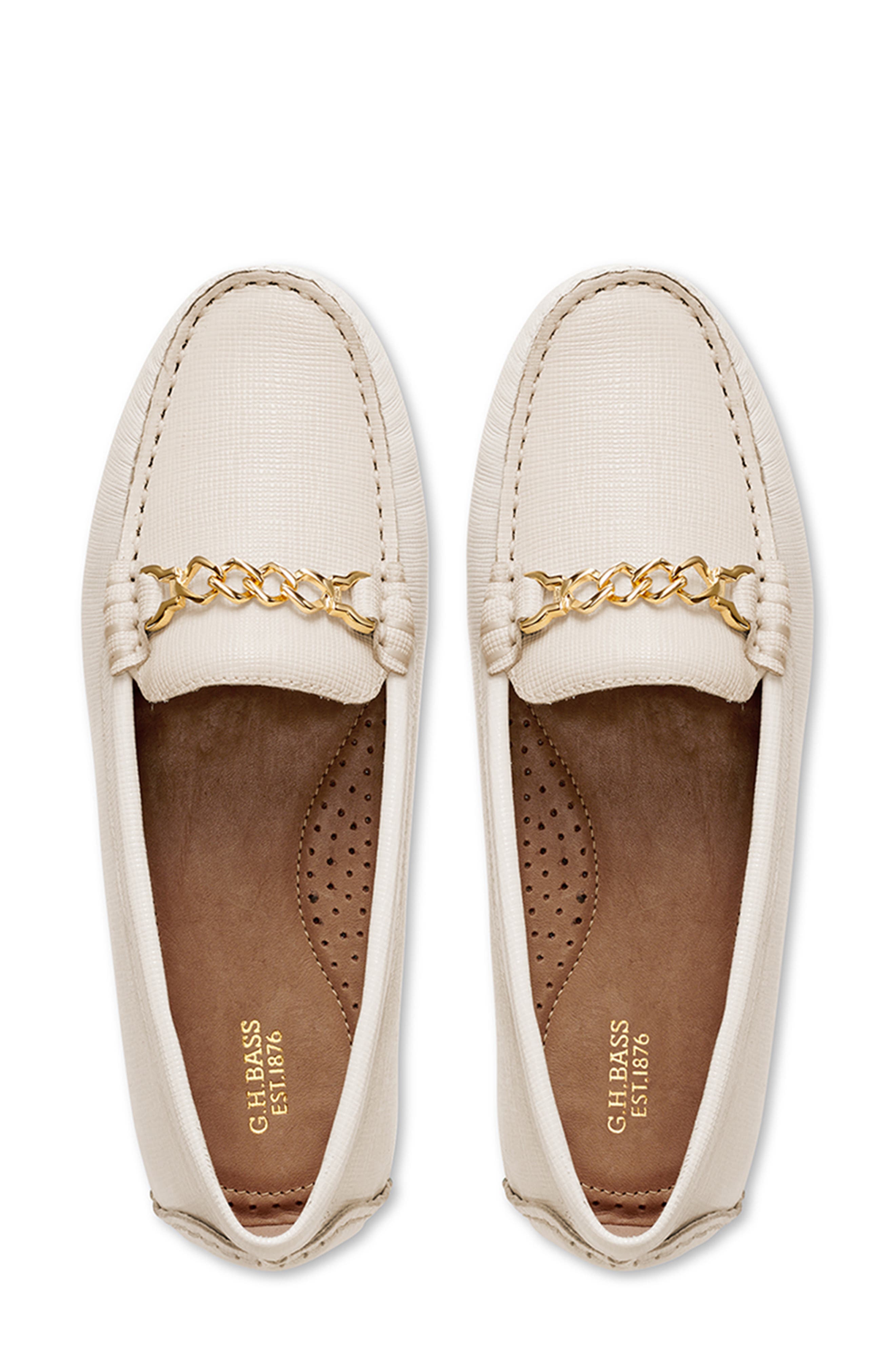 Dylan Chain Driver Loafer, Alternate, color, OFF WHITE