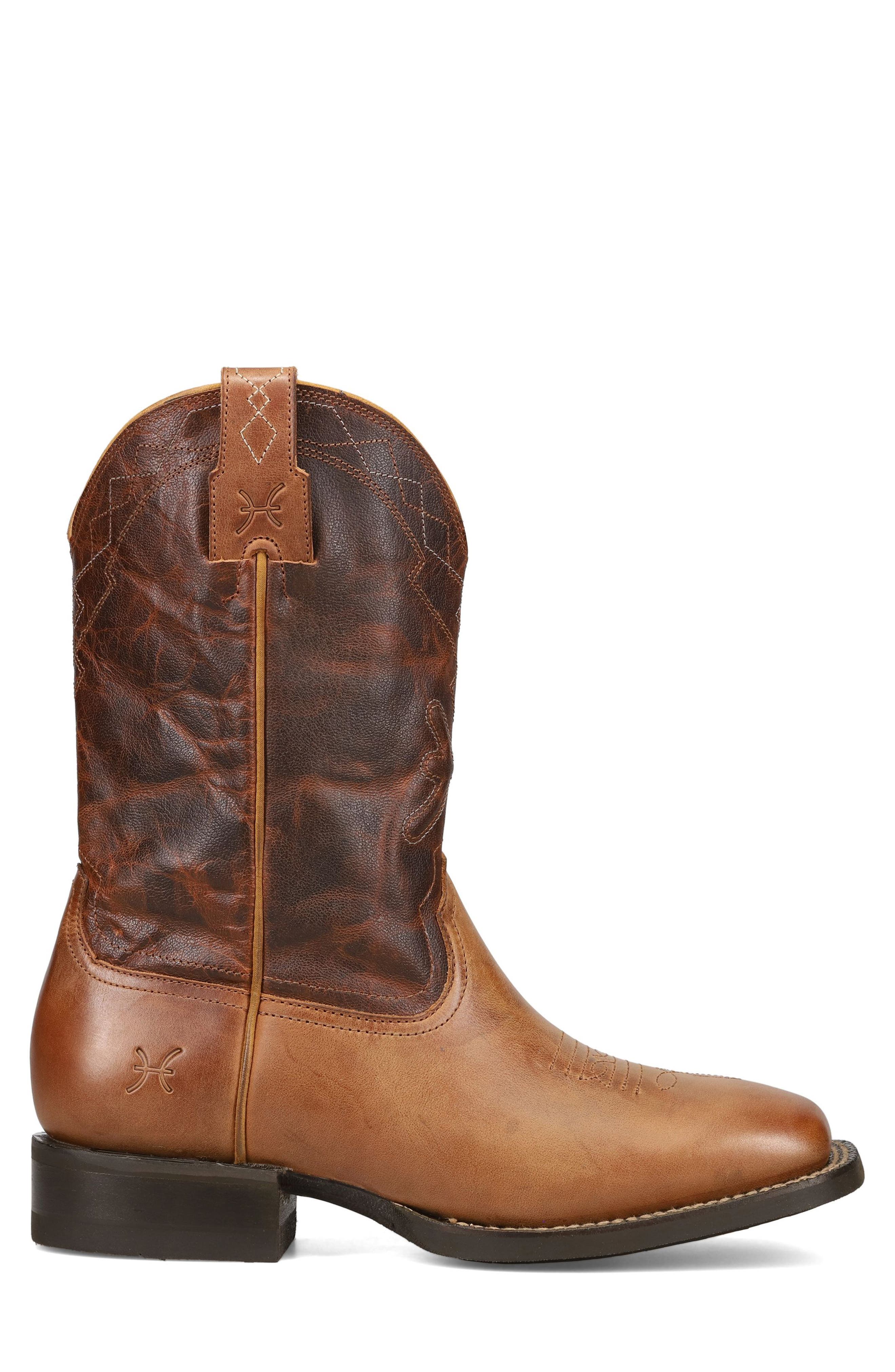 Frye Hauser Logo Stitch Western Boot, Alternate, color, Tan/ Tobacco
