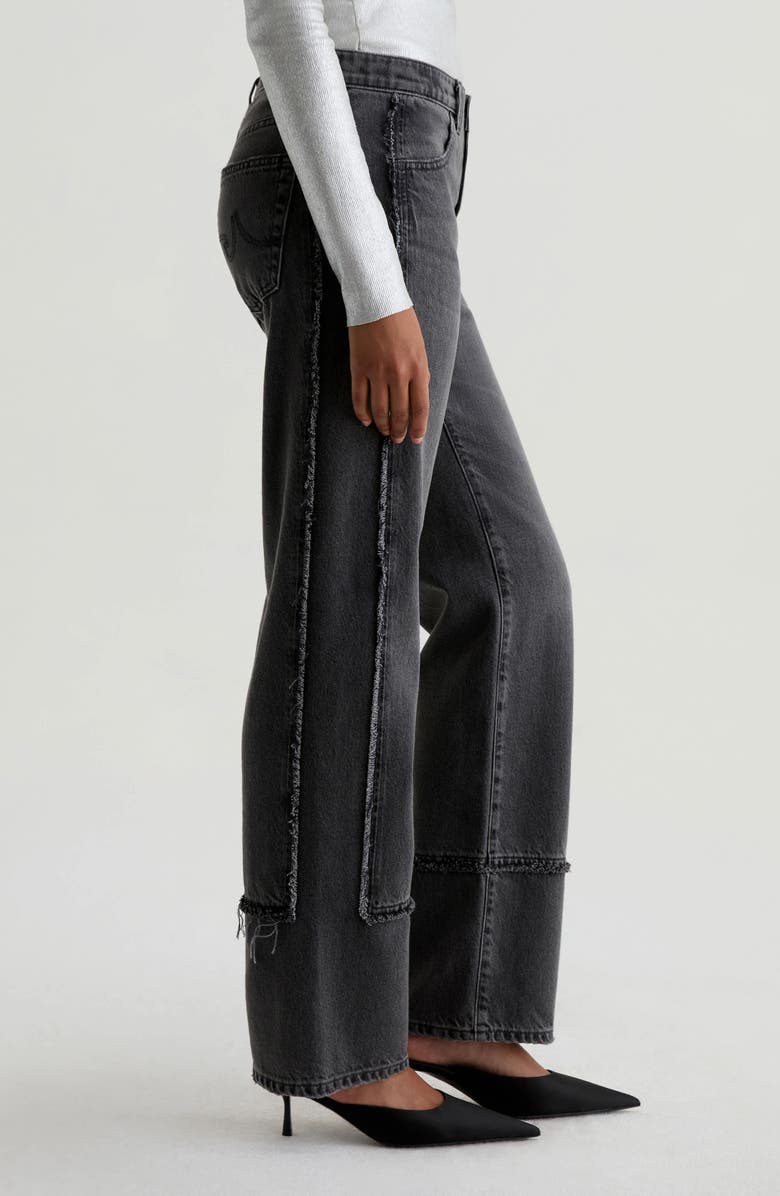 AG Brinley Fray Edge High Waist Straight Leg Jeans, Alternate, color, Overnight