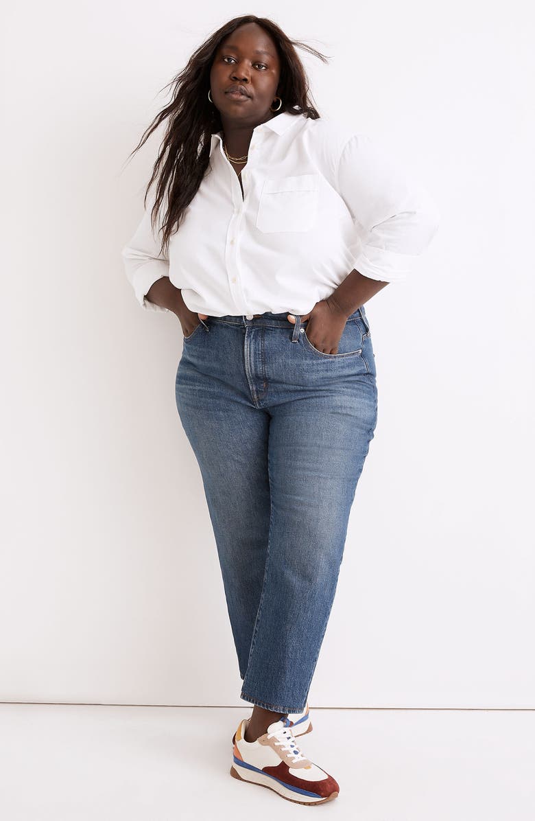 Madewell The Perfect High Waist Tapered Jeans, Alternate, color, Drayton Wash