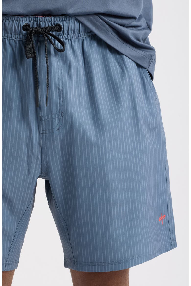 Runner Tech Pinstriped Performance Shorts, Alternate, color, NAVY