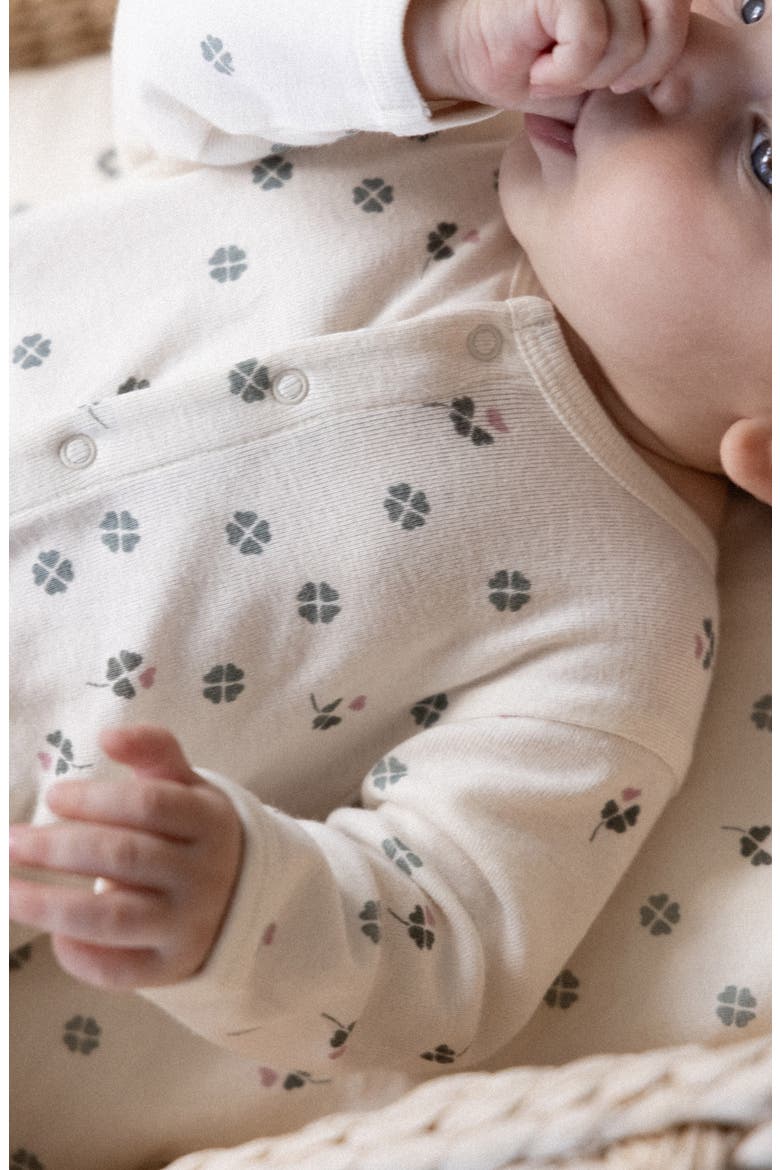 Kids' Organic Cotton Footed One-Piece, Alternate, color, LUCKY PRINT