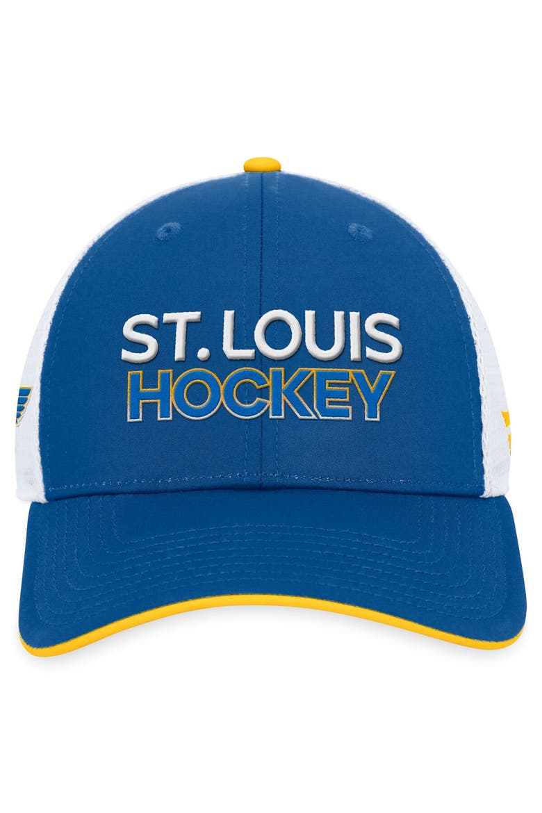 Men's Fanatics Branded Blue/White St. Louis Blues Authentic Pro Alternate Jersey Adjustable Trucker Hat, Alternate, color, Blue