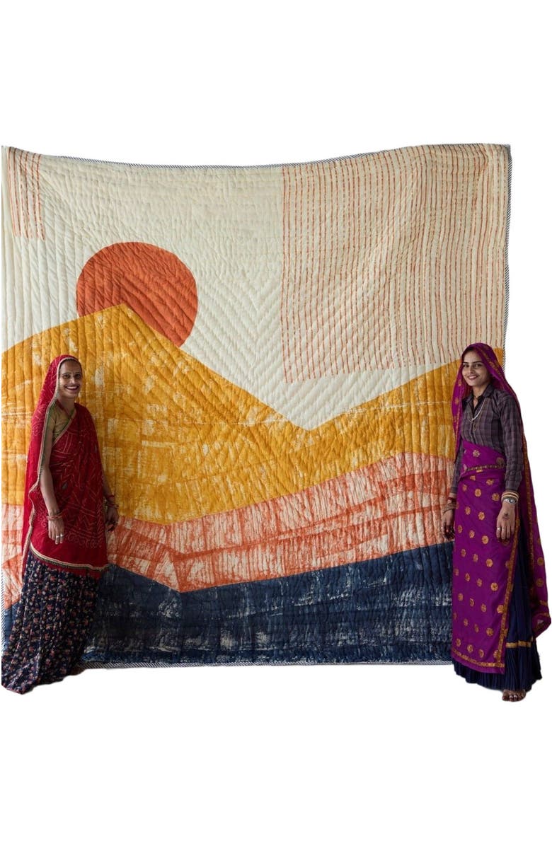 CQC LA Ouray Bedding Set With 2 Shams, Alternate, color, Blue, Orange