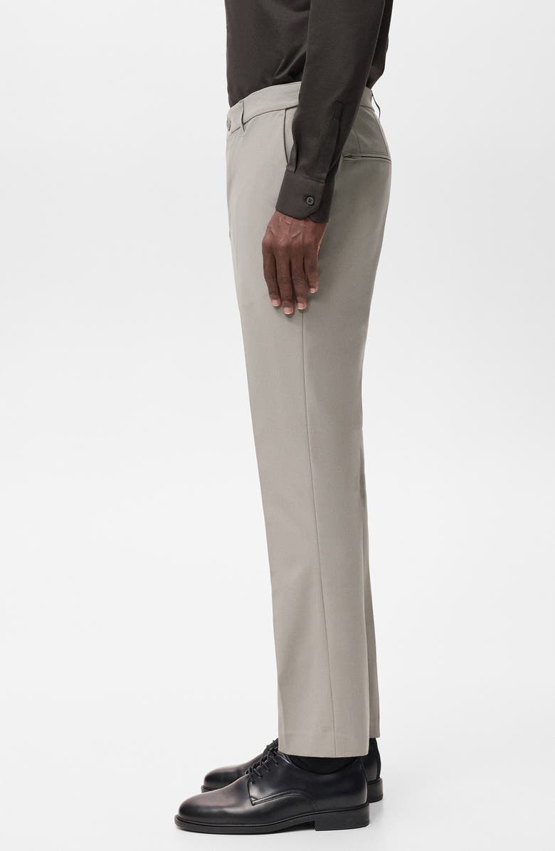 MANGO Slim Fit Thermolite<sup>®</sup> Flat Front Pants, Alternate, color, Light/ Pastel Grey
