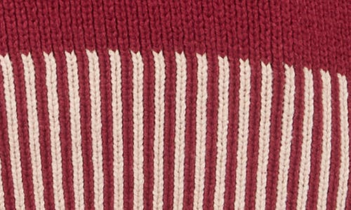 Blu Pepper Contrast Trim Back Button Sweater In Burgundy