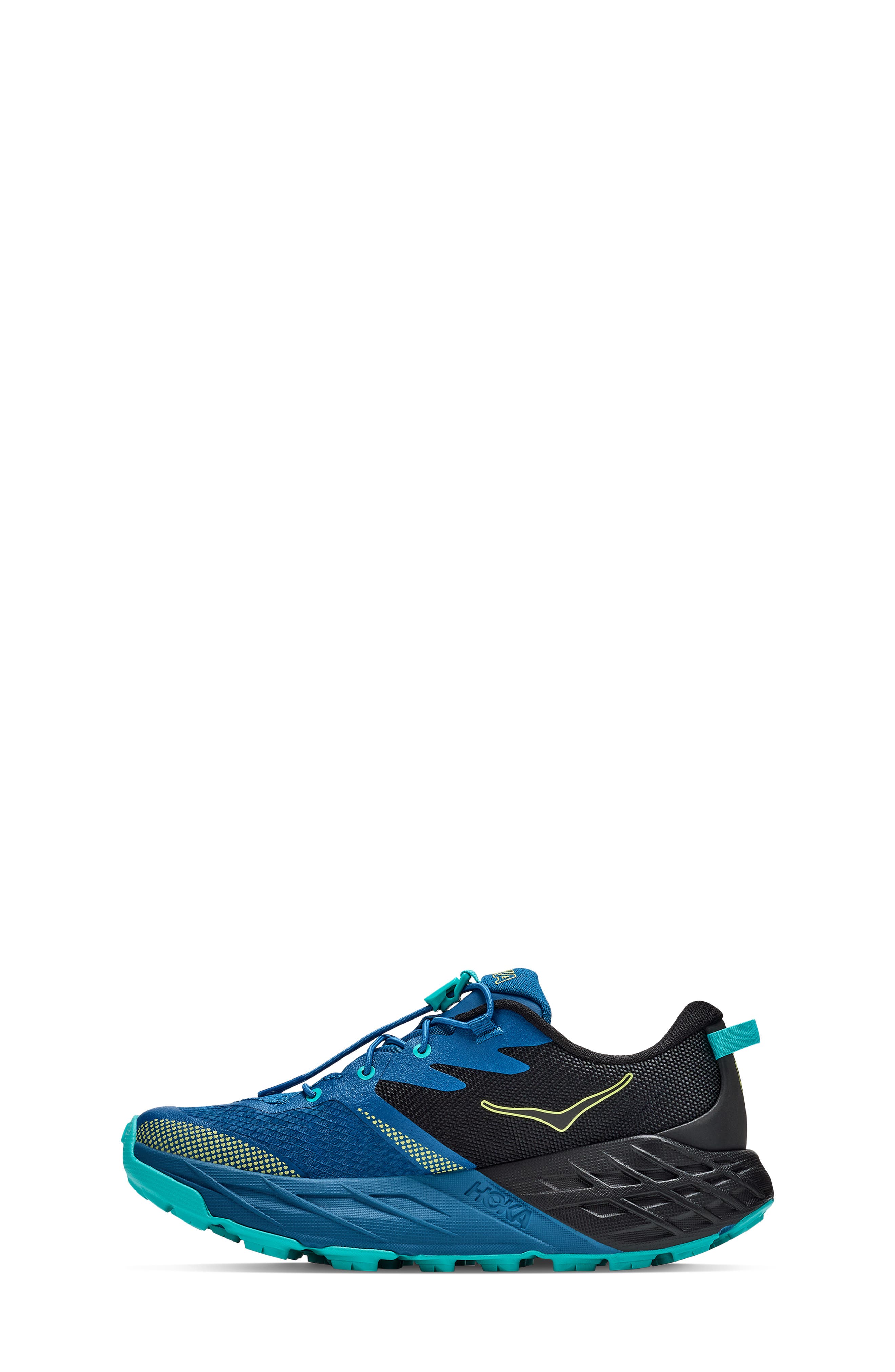 Kids' Speedgoat 7 Trail Running Shoe, Alternate, color, BLACK / NIGHT GLOW BLUE