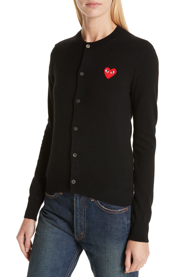 PLAY Wool Cardigan, Alternate, color, BLACK