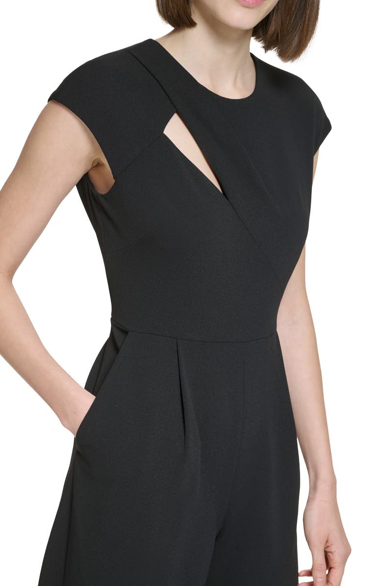 Calvin Klein Cap Sleeve Cutout Jumpsuit, Alternate, color,