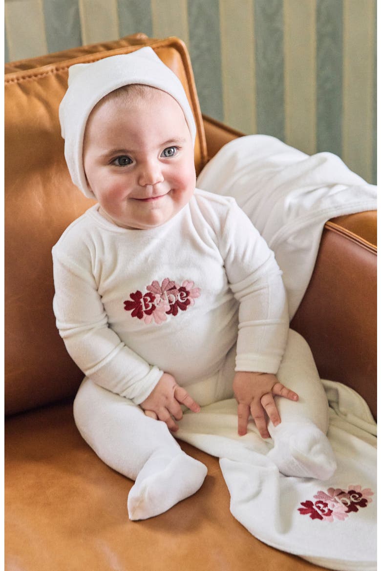 Clover Velour Beanie, Alternate, color, White Girl